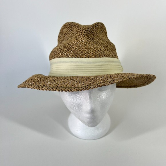 Summer Club Womens Styled In Australia Straw Hat Cream Band Natural Fiber Medium - Picture 2 of 9